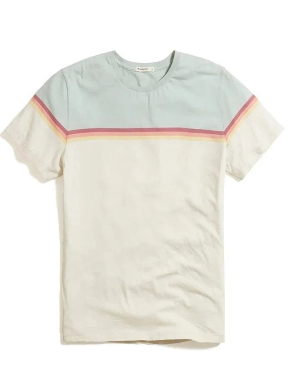 Marine Layer Stripe Green/Antique White Crewneck Tee/9797